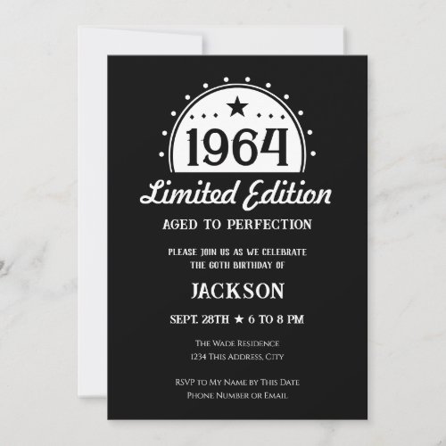 60th Birthday Limited Edition Invitation