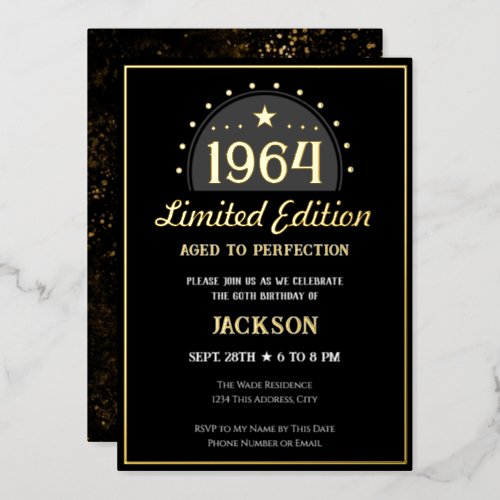 60th Birthday Limited Edition Invitation Foil Invitation