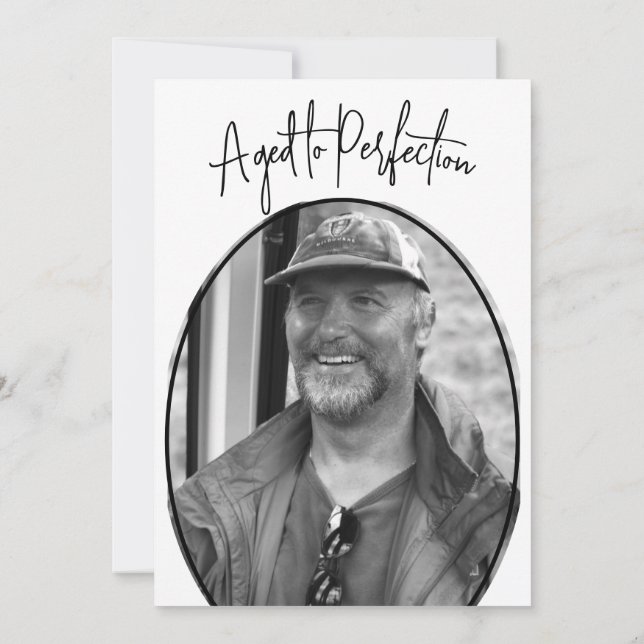 60th Birthday Male Modern Stylish Photo  Invitation (Back)