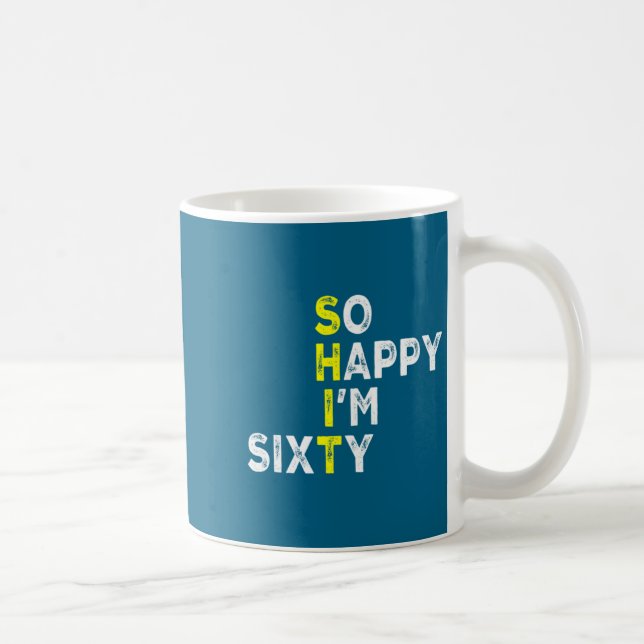 60th Birthday Man Woman 60 Years Bday Funny Gift Y Coffee Mug (Right)