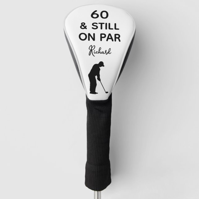 60th Birthday Men Golfer Funny Custom Golf Head Cover (Front)