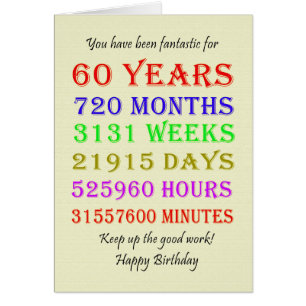 60th Birthday Milestones Cards