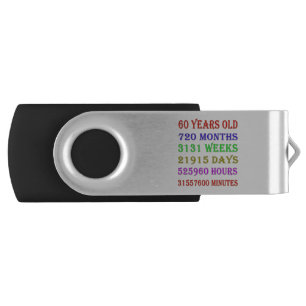 60th Birthday Milestones Flash Drive