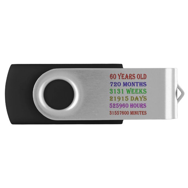 60th Birthday Milestones Flash Drive (Front)