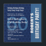60th Birthday Modern Pattern in Hues of Blue W331 Invitation<br><div class="desc">This modern design in midnight and blue is an elegant way to invite your guests to a 60th birthday party. All text is totally customizable. You can change the text color for a different look. I recommend the ice hued metallic paper, which will give your invitations a festive shimmer and...</div>
