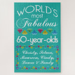 60th Birthday Most Fabulous Group Of Friends Gems Jigsaw Puzzle at Zazzle