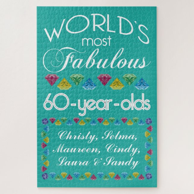 60th Birthday Most Fabulous Group of Friends Gems Jigsaw Puzzle (Vertical)