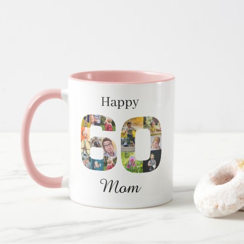 60th Birthday Mother Personalized Instagram Photo Mug