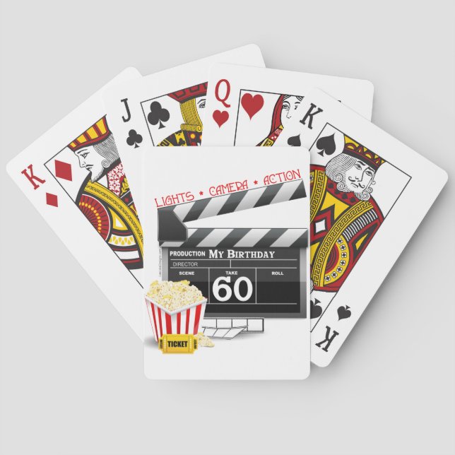 60th Birthday Movie Theme Poker Cards (Back)