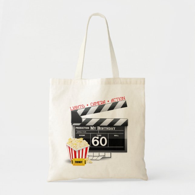 60th Birthday Movie Theme Tote Bag (Front)