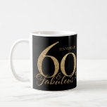 60th Birthday Mug<br><div class="desc">60th birthday party mug in black and gold.</div>