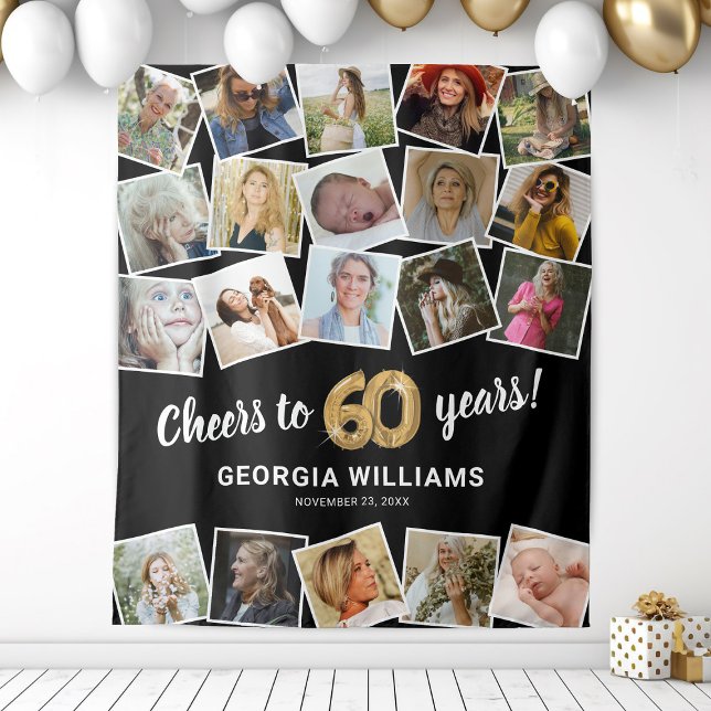 60th Birthday Multi Photo Backdrop (Creator Uploaded)