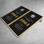 60th Birthday Name 1964 Black Gold Elegant Chic Cornhole Set<br><div class="desc">60th Birthday 1964 Black and Gold Chic Elegant Personalized Cornhole Set. Celebrate in style with this 60th Birthday 1964 Black and Gold Elegant Chic Personalized Cornhole Set. This unique game set offers a modern and stylish twist to the traditional cornhole game. With its black and gold theme, this set is...</div>