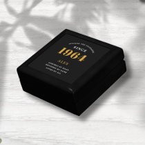 60th Birthday Name 1964 Black Gold Elegant Chic Gift Box