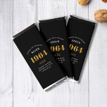 60th Birthday Name 1964 Black Gold Elegant Chic Hershey Bar Favors<br><div class="desc">1964 Vintage Black Gold Elegant Hershey Bar - Personalized 60th Birthday Celebration Favors. Celebrate your milestone 60th birthday with a touch of elegance, class, and sweetness! Our 1964 Vintage Black Gold Hershey Bars are the perfect way to make your mark with personalized birthday favors. Every bar boasts a rich and...</div>