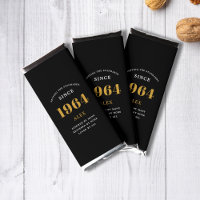 60th Birthday Name 1964 Black Gold Elegant Chic