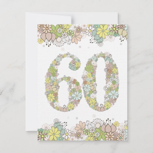 60th Birthday Natural Blooms Ladies Photo Invite