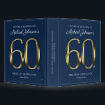 60th Birthday Navy Blue Elegant Gold Text Custom 3 Ring Binder<br><div class="desc">60th Birthday Navy Blue Elegant Gold Text Custom 3 ring binder. Simple yet classy birthday theme design with the birth year milestone in solid gold text effect! Elegantly design for any gender, male or female. Definitely a solid way to celebrate your birthday milestone! Check out the collection for co-ordinating items...</div>