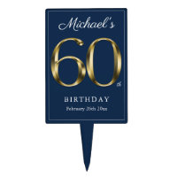 60th Cake Topper, Black and Gold 60 Cake Topper, 60th Party Decorations for  Him/her, Black Gold 60th Cake Decorations, Cheers to 60 Years 
