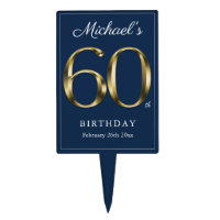 Gold Glitter 60Th Anniversary Cake Topper Happy 60Th Cheers To 60