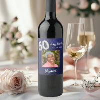 60th Birthday navy blue photo