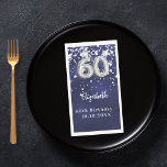 60th Birthday navy blue silver stars Paper Guest Towels<br><div class="desc">For a 60th birthday celebration. A navy blue background color with faux silver stars. The blue color is uneven.  Add your name,  text.</div>