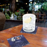 60th birthday navy blue silver stars photo square paper coaster<br><div class="desc">Navy blue uneven colored background, decorated with faux silver stars. Personalize and add a photo, name, age, date. Celebrate in Style – 60th Birthday Blue & Gold Photo coasters Add a personal touch to your milestone celebration with these elegant 60th birthday coasters. Featuring a stylish blue background, silver looking stars,...</div>