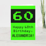 [ Thumbnail: 60th Birthday: Nerdy / Geeky Style "60" and Name Card ]