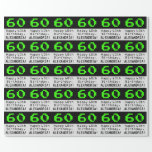 [ Thumbnail: 60th Birthday - Nerdy / Geeky Style "60" and Name Wrapping Paper ]