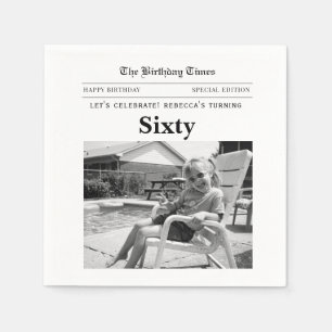 60th Birthday Newspaper Napkins
