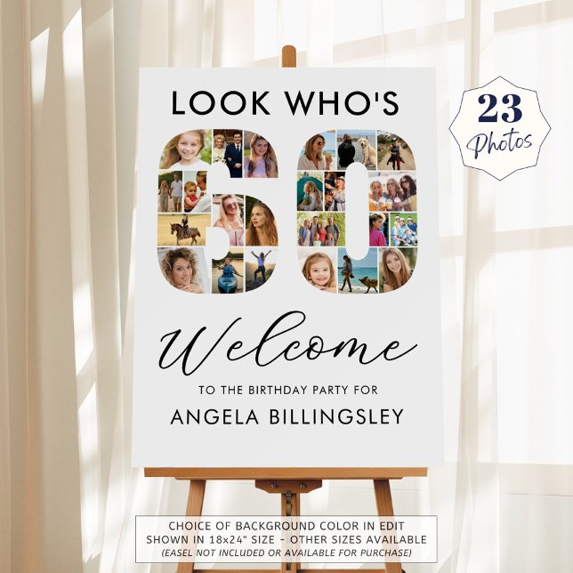 60th Birthday Number 60 23 Photos Look Who's 60 Foam Board (Creator Uploaded)