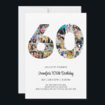 60th Birthday Number 60 Custom Photo Collage Invitation<br><div class="desc">Mark sixty years of wonderful memories and adventures with this captivating 60th Birthday Number Photo Collage. This customizable template is the perfect blend of creativity and sentiment, allowing you to create a truly memorable gift for your loved one's special day. Capture the essence of incredible years in a single masterpiece...</div>