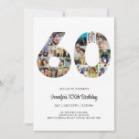 60th Birthday Number 60 Custom Photo Collage Invitation<br><div class="desc">Mark sixty years of wonderful memories and adventures with this captivating 60th Birthday Number Photo Collage. This customizable template is the perfect blend of creativity and sentiment, allowing you to create a truly memorable gift for your loved one's special day. Capture the essence of incredible years in a single masterpiece...</div>