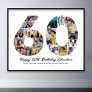 60th Birthday Number 60 Photo Collage Anniversary Poster