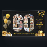 60th Birthday Number 60 Photo Collage Black Gold Banner<br><div class="desc">Make a big statement on their big day with this Custom Photo Collage Birthday Party Banner. Turn your favorite memories into a stunning visual celebration. Featuring a bold number-shaped photo collage, this design allows you to showcase a lifetime of highlights or the best moments from the past year. Whether it’s...</div>