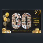 60th Birthday Number 60 Photo Collage Black Gold Banner<br><div class="desc">Make a big statement on their big day with this Custom Photo Collage Birthday Party Banner. Turn your favorite memories into a stunning visual celebration. Featuring a bold number-shaped photo collage, this design allows you to showcase a lifetime of highlights or the best moments from the past year. Whether it’s...</div>