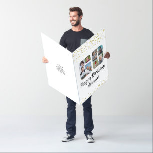 60th Birthday Number 60 Photo Collage Cutout Card