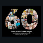 60th Birthday Number 60 Photo Collage Gift Poster<br><div class="desc">Mark years of wonderful memories and adventures with this captivating 60th Birthday Number Photo Collage. This customizable template is the perfect blend of creativity and sentiment, allowing you to create a truly memorable and personalized gift for your loved one's special day. Capture the essence of incredible years in a single...</div>