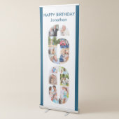 60th Birthday Number 60 Photo Collage Retractable Banner | Zazzle