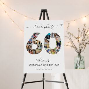 60th Birthday Number 60 Photo Collage Welcome Foam Board