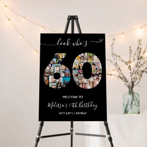 60th Birthday Number 60 Photo Collage Welcome Foam Board