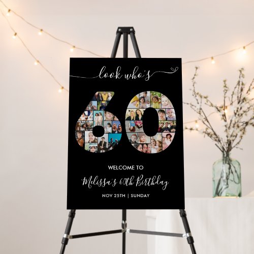 60th Birthday Number 60 Photo Collage Welcome