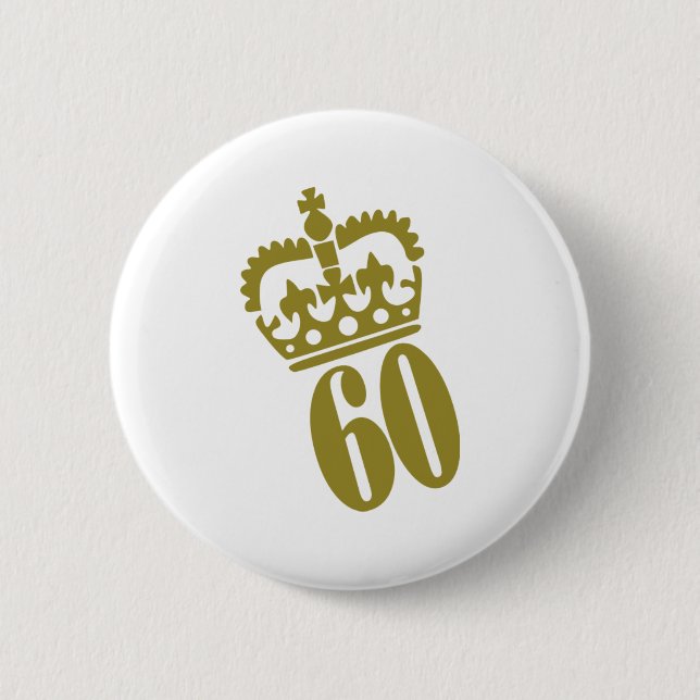 60th Birthday - Number – Sixty Pinback Button (Front)