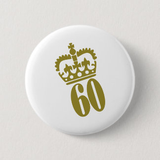 60th Birthday - Number – Sixty Pinback Button