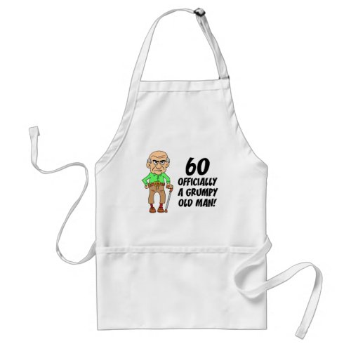 60th Birthday Officially Grumpy Old Man Adult Apron