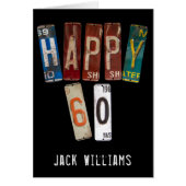 60th birthday old car license plates (Front)