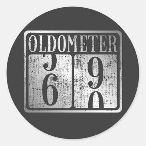60th Birthday Oldometer 59_60 Vintage Classic Round Sticker