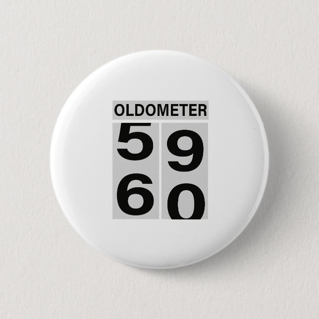 60th Birthday OLDOMETER Button (Front)