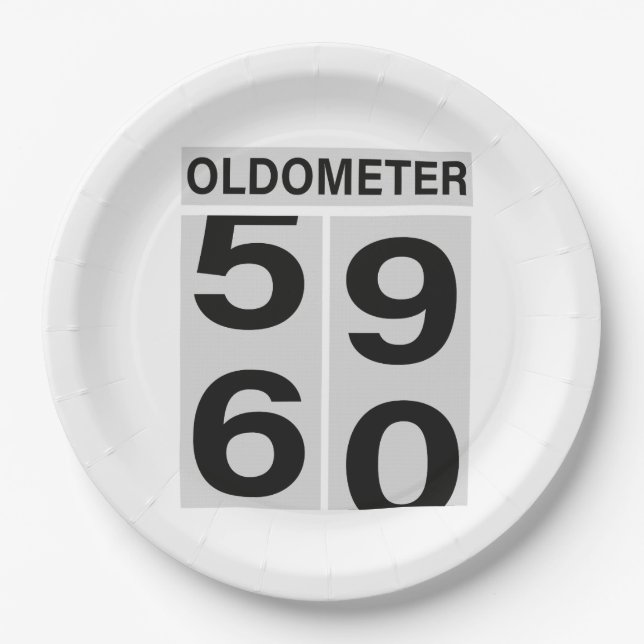 60th Birthday OLDOMETER Paper Plates (Front)