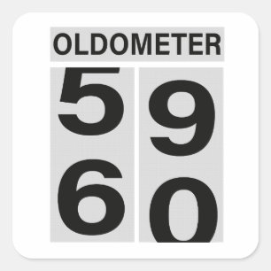 60th Birthday OLDOMETER Square Sticker